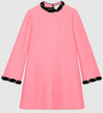 Embellished Velvet-Trim Shift Dress