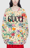 Floral Print Oversize Sweatshirt with Logo