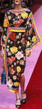 Floral Print Flared-Sleeve Midi Dress