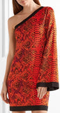 One-Shoulder Jacquard-Knit Mini Dress
