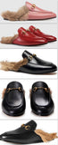 Princetown Horsebit Fur-Lined Leather Loafer-Slippers - (Pink, Red, Black) - DESIGNER INSPIRED FASHIONS