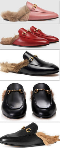 Princetown Horsebit Fur-Lined Leather Loafer-Slippers - (Pink, Red, Black) - DESIGNER INSPIRED FASHIONS