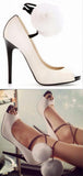 Pom Pom Open-Toe Pumps - DESIGNER INSPIRED FASHIONS