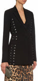'Merrie' Lace-up Black Blazer - DESIGNER INSPIRED FASHIONS