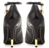 Padlock & Key Embellished Patent Leather Pumps in Nude or Black - DESIGNER INSPIRED FASHIONS