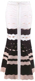 Cut-Out Jacquard Scalloped Midi Bandage Skirt