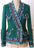 Contrast Fringed Tweed Jacket