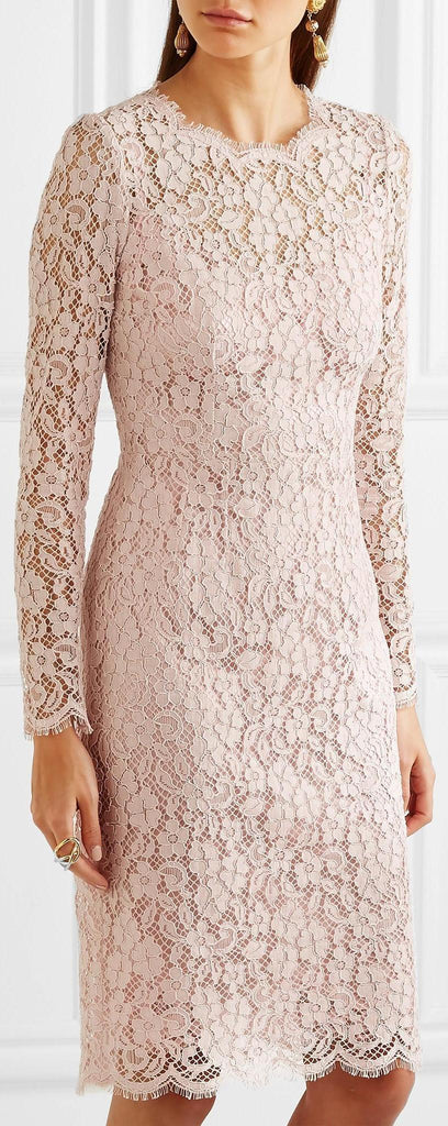 Pink Corded Lace Dress