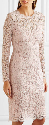 Pink Corded Lace Dress