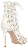 White Leather Cage Boots - DESIGNER INSPIRED FASHIONS