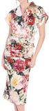 Dress in Printed Silk and Satin