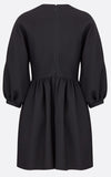 Black Puff-Sleeve Mini Dress