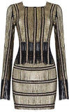2 Pc Fringed Gold Top & Skirt Set