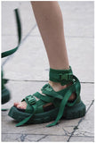 Hiking Spartan Sandals - Black, White, Green, White and Grey