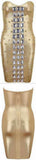 Bead-Embellished Strapless Gold Bodycon Tube Mini Dress
