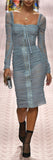 Lace-up Tulle Dress