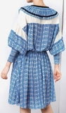 Printed Ruffle-Trim Mini Dress with Drawstring Waist