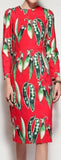 Long Sleeve Snap Pea Midi Dress