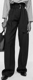 Belted High-Waist Pants in Black - DESIGNER INSPIRED FASHIONS
