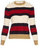 Striped Wool Knit Sweater - DESIGNER INSPIRED FASHIONS