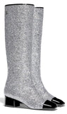 Glitter High Boots, Silver