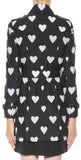 'Sandringham' Black & White Heart Printed Trench Coat - DESIGNER INSPIRED FASHIONS
