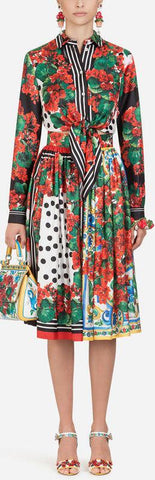 Floral Print Shirt and Skirt Set