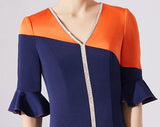 Color-Block Crystal-Embellished Dress