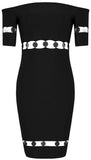 Black Strapless Tee Dress with Paillette Accents