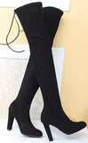 'Highland' Tall Suede Boots - ( Black, Grey, Wine Red, Beige ) - DESIGNER INSPIRED FASHIONS