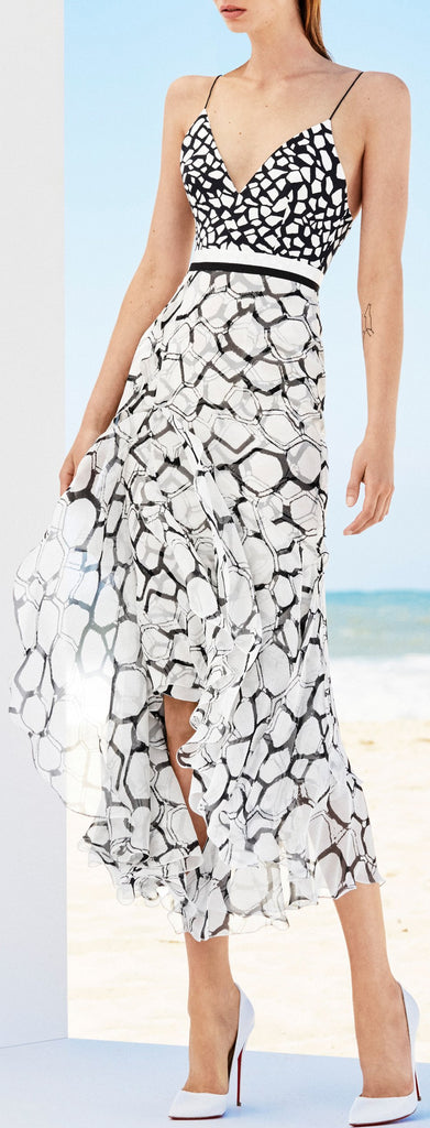 'Zoe' Printed Bikini Ruffle Lady Dress