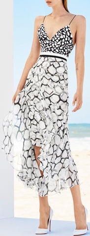 'Zoe' Printed Bikini Ruffle Lady Dress