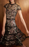 Embellished Peony Flare Dress - DESIGNER INSPIRED FASHIONS
