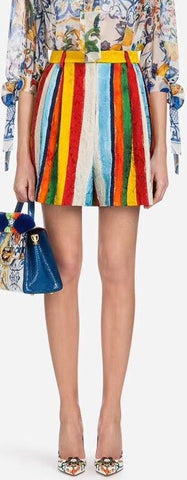 Stripe Jacquard Shorts