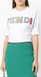 Embellished Cotton T-shirt, White