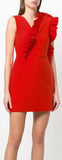 Ruffled Short Dress - Red or White