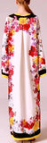 Rose Print Kaftan Dress