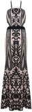 Embellished Sleeveless Mesh Gown
