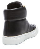 Medusa-Head Laceless Hi-Top Leather Sneakers in Black - DESIGNER INSPIRED FASHIONS