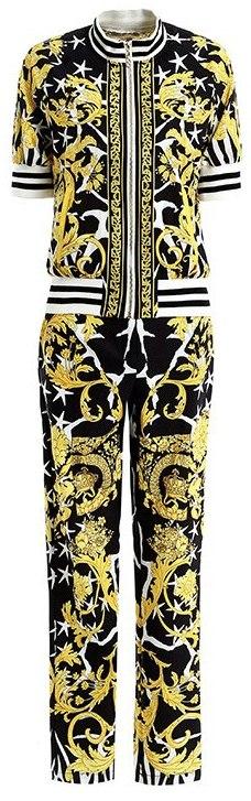 Barocco Print Sleeveless Top and Pant Set | DESIGNER INSPIRED FASHIONS