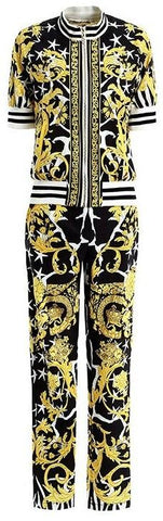 Barocco Print Sleeveless Top and Pant Set | DESIGNER INSPIRED FASHIONS