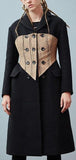 Triple-Breasted Corset Coat, Black