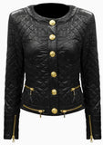 Button-Embellished Padded Jacket