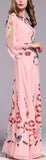 Garden Print Gown in Pink - DESIGNER INSPIRED FASHIONS