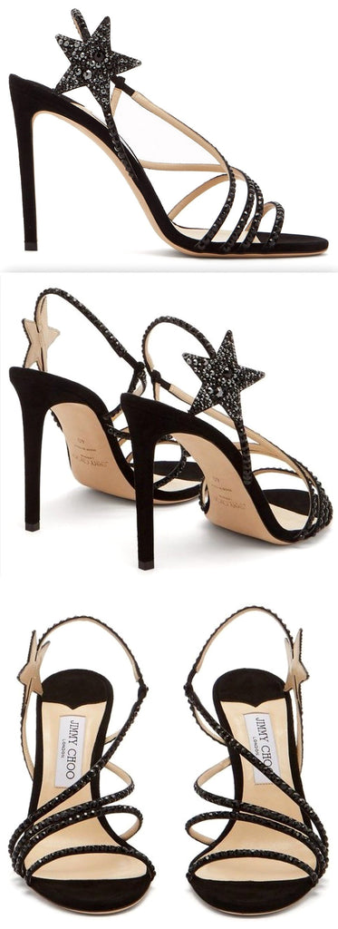 'Lynn' 100 Crystal-Embellished Suede Sandals | DESIGNER INSPIRED FASHIONS