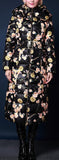 Coin & Floral Print Duck Down Long Thick Coat - DESIGNER INSPIRED FASHIONS