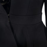 Open-Front Black Blazer-Top - DESIGNER INSPIRED FASHIONS