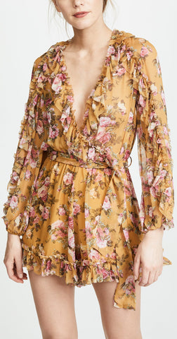 Golden Ruffle Romper