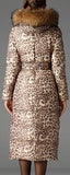 Leopard Print Down Coat with Fur Trim Hood - DESIGNER INSPIRED FASHIONS