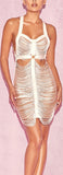 Draped Strappy Summer Evening Dress | DESIGNER INSPIRED FASHIONS